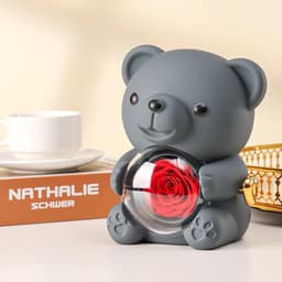 Romantische beer met geconserveerde roos en elegante geschenkdoos - Perfect cadeau voor Valentijnsdag, Moederdag en bruiloften — thumbnail 2