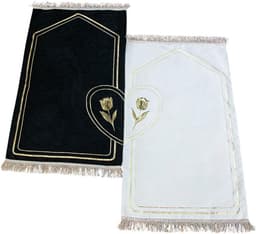 Luxe Set Moslim Gebedskleden voor Koppels - Zacht Gebedskleed met Rozenkrans - Islamitisch Cadeau — thumbnail 1