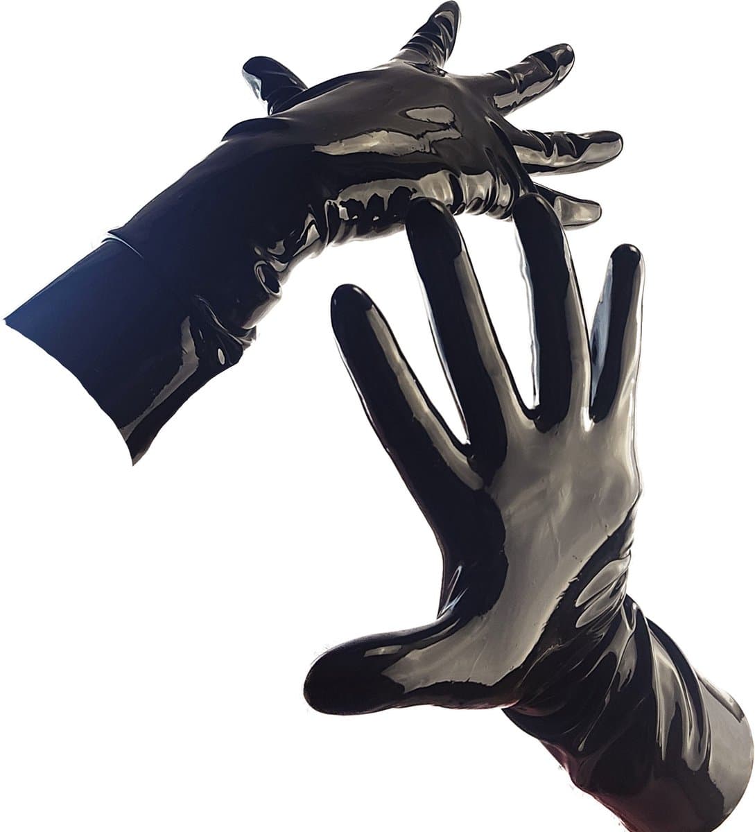 BamBella® - 100% LATEX Handschoenen kort BDSM SM sexy glans handschoen Zwart — afbeelding 1