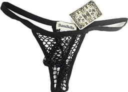 BamBella® String -S/M - kant voor mannen Erotische Sexy Lingerie Heren Zwart mannen ondergoed slip doorzichtig — thumbnail 2