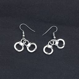 20 paar metalen handboeien hangers mini simulatie handboeien politieagent hanger connectoren voor DIY Craft ketting armband sieraden maken - Zilver — thumbnail 4