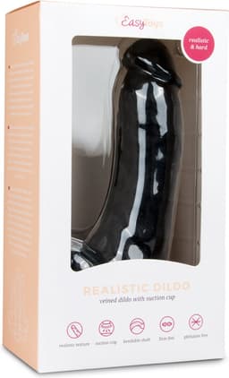 EasyToys - Realistische Dildo met Balzak - Dildo met Zuignap - 20 cm - Dildo's - Sex Toys voor Vrouwen en Mannen - Dildo Mannen Anaal - Zwart — thumbnail 2