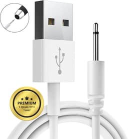 DC Kabel - USB naar DC Oplader - USB DC Oplaadkabel 2.5mm - 80cm - Wit — thumbnail 1