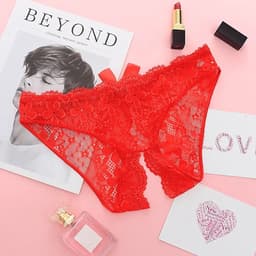 Erotische String Met Open Kruis & Strikje Sexy Slip/ Slipje I Sexy String I Erotisch Ondergoed I One Size I Rood — thumbnail 3