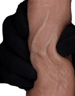LoveToy - Dubbellaagse siliconen dildo 18,5 cm (Ø 3,7 cm) - Bruin — thumbnail 4