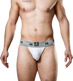 MM Sports Original Edition Swimmer/Jogger Jockstrap 2 inch White - MAAT M - Heren Ondergoed - Jockstrap voor Man - Mannen Jock — thumbnail 5
