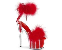 Pleaser - ADORE-724F Sandaal met enkelband, Paaldans schoenen - Paaldans schoenen - 36 Shoes - Rood