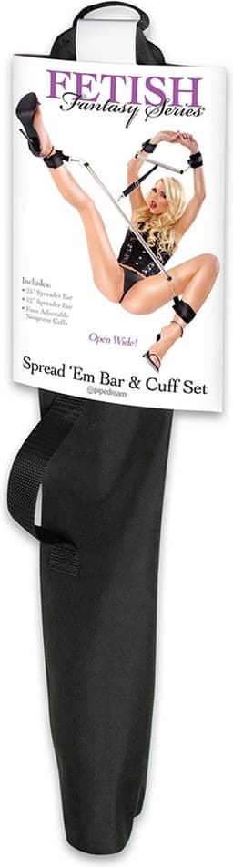 Pipedream Fetish Fantasy Boeien Spread 'em Bar and Cuff Set zwart,zilver — thumbnail 3