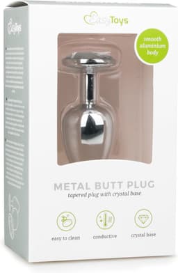EasyToys - Metalen Buttplug met Zilveren Diamant - Buttplugs - Buttplug Metaal - Anal Plug - Sex Toys voor Vrouwen en Mannen - Seksspeeltjes - Zilver - S — thumbnail 2