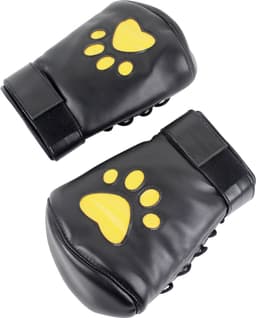 Banoch - Perrito Mittones - dog paws mittens bondage - PU Leer - geel voetje - puppy play — thumbnail 5