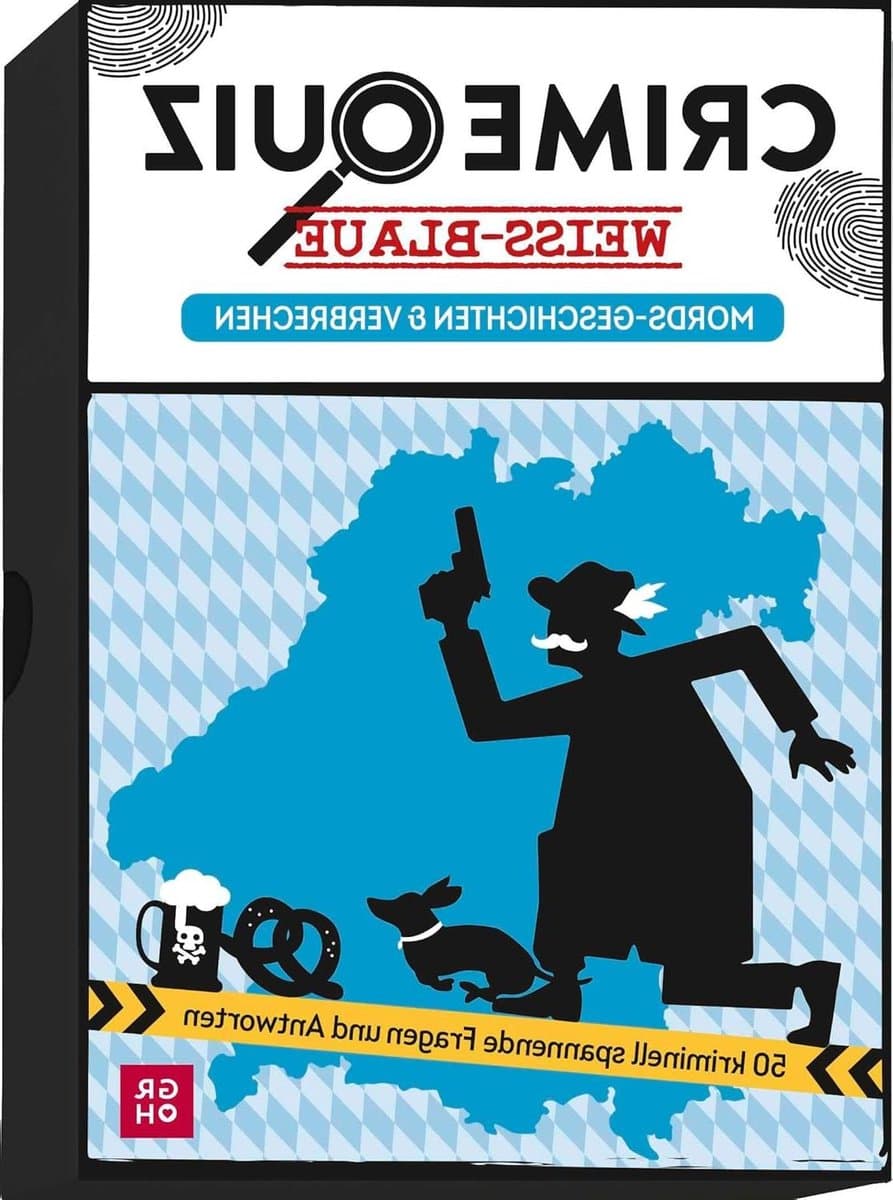 Crime Quiz - Waargebeurde Zaken - Spannende Vragen - 50 Kriminelle Verhalen - 116 x 162 cm - Witblauw — afbeelding 1