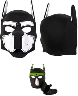 Honden Masker - Zwart & Wit - Puppy Play - BDSM Roleplay & Cosplay - Unisex - Sex Speeltjes Toys - Erotiek - Bondage Masker - OneSize — thumbnail 2