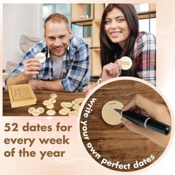 Houten Jubileumgeschenken - Date Night Box - Koppels Verbinden - 52 Datum Ideeën - 11 x 11 x 3 cm — thumbnail 4