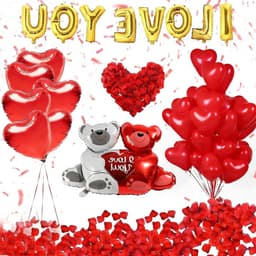 Romantische Decoratie Set - Huwelijksaanzoek Valentijn - Speciaal Moment Creëren - Compleet Pakket - 1000 Rozenblaadjes - Rood Goud — thumbnail 1
