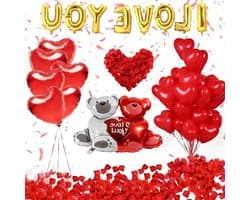 Romantische Decoratie Set - Huwelijksaanzoek Valentijn - Speciaal Moment Creëren - Compleet Pakket - 1000 Rozenblaadjes - Rood Goud