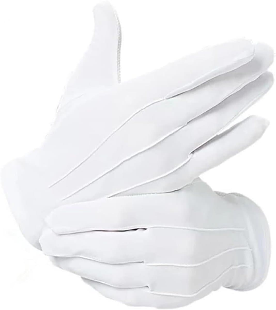 Witte Katoenen Handschoenen - Etiquette Handschoenen - Ceremoniële Gelegenheden - Zacht en Lichtgewicht - 24 x 9 cm - Wit — afbeelding 1