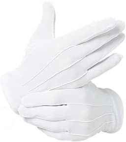 Witte Katoenen Handschoenen - Etiquette Handschoenen - Ceremoniële Gelegenheden - Zacht en Lichtgewicht - 24 x 9 cm - Wit — thumbnail 1