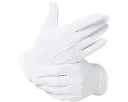Witte Katoenen Handschoenen - Etiquette Handschoenen - Ceremoniële Gelegenheden - Zacht en Lichtgewicht - 24 x 9 cm - Wit