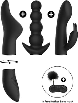 Shots - Switch Pleasure Kit #6 - Vibrator met Verschillende Opzet Stukken black — thumbnail 1