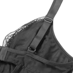Zeloria Sexy Mesh Nachtjurk met Kant en Split – Zwarte Transparante Lingerie Jurk met Slip – Verleidelijke Nightgown Dames – M — thumbnail 3
