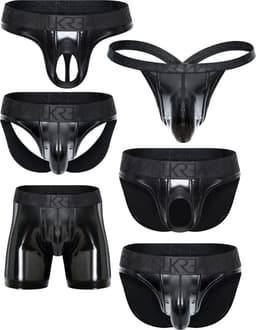 SUKREW Wet Look FETISH Collection - The Ultimate Multipack - MAAT M - Erotisch Heren Ondergoed - String voor Man - Sexy mannen String — thumbnail 1