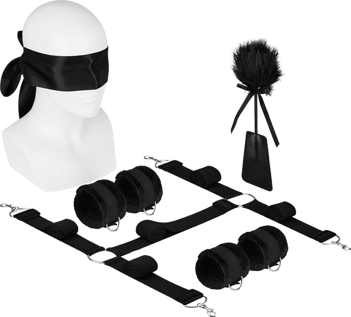 EIS, "Passionate bed bondage set, 7 delig", incl. veer kietelaar & masker — afbeelding 1