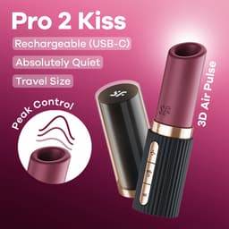 Satisfyer Pro 2 Kiss – Lipstick Vibrator met 3D Air Pulse Technologie - Zwart — thumbnail 2