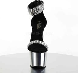 Pleaser - ADORE-769RS Sandaal met enkelband, Paaldans schoenen - Paaldans schoenen - 37 Shoes - Zwart/Zilverkleurig — thumbnail 2
