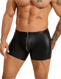 PleazureX leren boxer met rits kruis - Sexy - Heren ondegoed - onweerstaanbaar - heren lingerie - Maat L — thumbnail 1