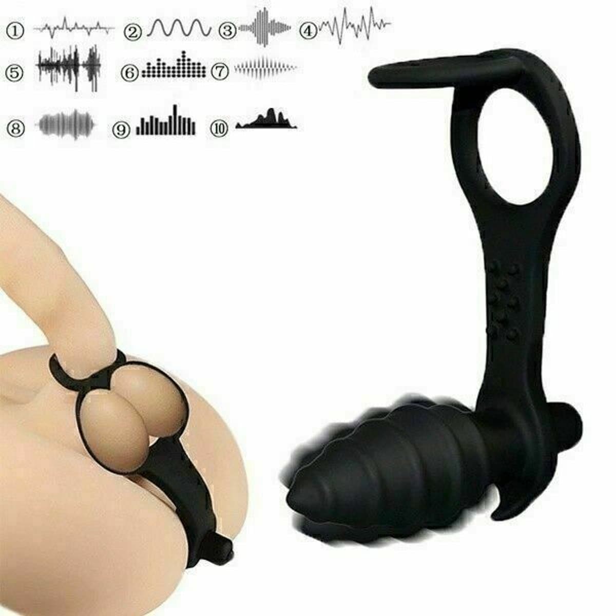 Mannelijke prostaatmassager, dildo, penisring, anale vibrator, buttplug, speeltje voor mannen — afbeelding 1
