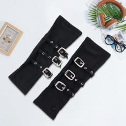 Allecto Plus - Vingerloze Handschoenen Gothic Punk Vrouwen Zwart Hip Hop Rock Stijl Arm Warmers. — thumbnail 2