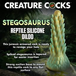 Stegosaurus Spiky Reptiel Dildo - Groen — thumbnail 2