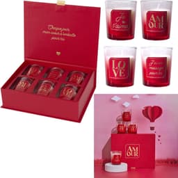Geurkaarsen Cadeauset - Romantische Kaarsen - Sfeer Creëren - 6 Kaarsen met Boodschap - 6 Stuks - Rood — thumbnail 3