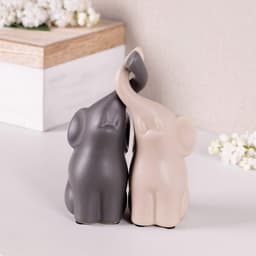 Verliefde olifanten set van 2 - Keramische decoratie 11 cm — thumbnail 2