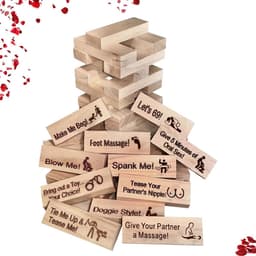 48 stuks Block Tower Spel voor Volwassenen - Spannend Spel voor Koppels en Uitdagende Activiteit voor Verjaardagen en Valentijnsdag — thumbnail 1