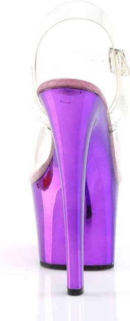 Pleaser - SKY-308 Sandaal met enkelband, Paaldans schoenen - Paaldans schoenen - 35 Shoes - Paars/Transparant — thumbnail 4