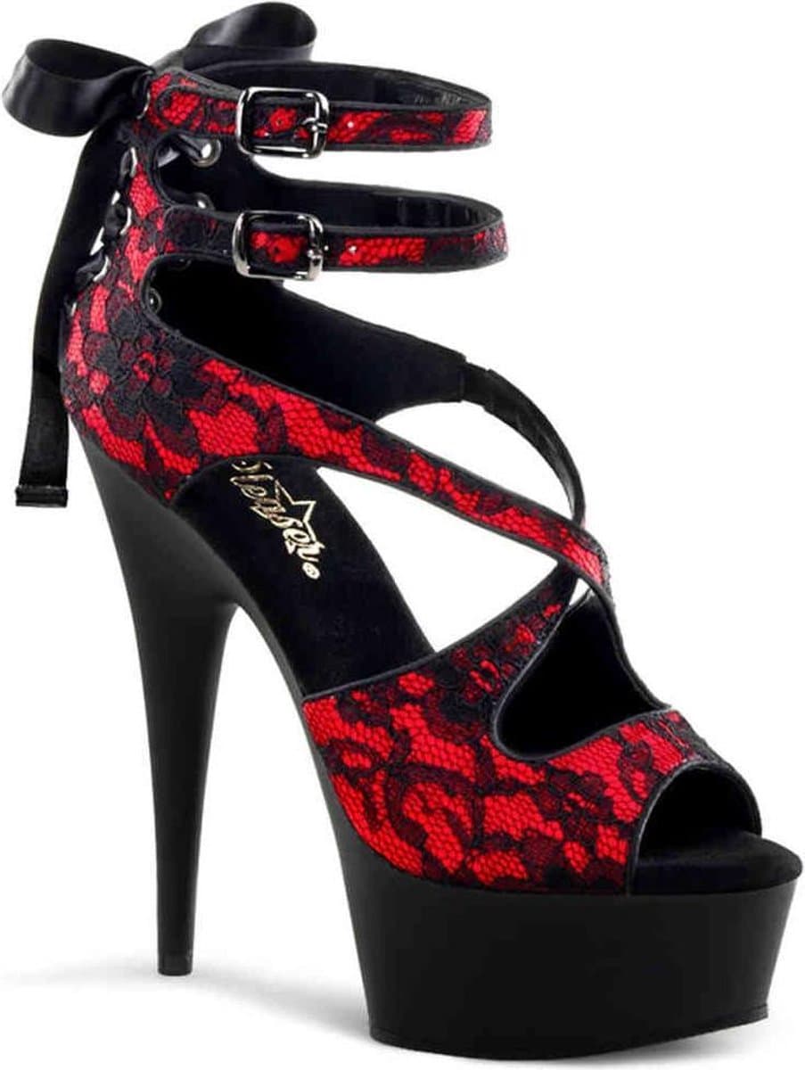 Pleaser - DELIGHT-678LC Hoge hakken - US 7 - 37 Shoes - Rood/Zwart — afbeelding 1