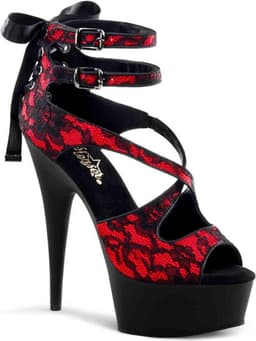 Pleaser - DELIGHT-678LC Hoge hakken - US 7 - 37 Shoes - Rood/Zwart — thumbnail 1