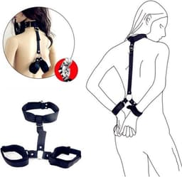 Jumada's - Complete Bondage Set - Mond Bal en Handboeien voor SM - Gag Ball met Halsband en Boeien - Zwarte BDSM Kit - Onderdanige Seksspeeltjes - BellaSupplies — thumbnail 5