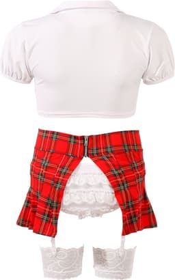Cottelli Collection – Stoute Studente Outfit met Slipje voor Ondeugende Feesten of Rollenspel – Maat M – Rood — thumbnail 4