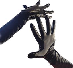 BamBella® - 100% LATEX Handschoenen Lang BDSM SM sexy glans handschoen Zwart — thumbnail 3