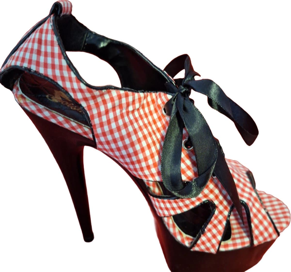 SOISBELLE RUITJES PUMPS PINK/RED SIZE 36 — afbeelding 1