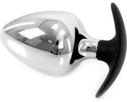 Kiotos - Sucker RVS Buttplug BIG-S 60 mm Met Siliconen Voetje