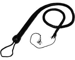 Lederen Single Tail Zweep – 120 cm - Zwart
