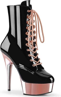 Pleaser Enkellaars -44 Shoes- DELIGHT-1020 US 13 Zwart/Roze — thumbnail 1