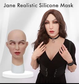 Siliconen Masker-Vrouwenmasker- Masker- Gezichtsmasker-Cosplay-Transgender-Travestie- Gezicht-Crossdresser- Cosplay — thumbnail 1
