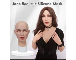 Siliconen Masker-Vrouwenmasker- Masker- Gezichtsmasker-Cosplay-Transgender-Travestie- Gezicht-Crossdresser- Cosplay