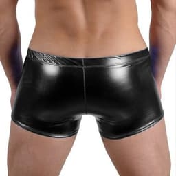 Boxer-Heren-Zwart-Latex-Sexy-Goedkoop-Erotisch-Gay-Veters-Homo-Opwindend — thumbnail 2