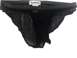 BamBella® Slip open kruis kant voor mannen - L/XL - doorzichtig Erotische Sexy Lingerie Heren - Zwart mannen ondergoed slip — thumbnail 2