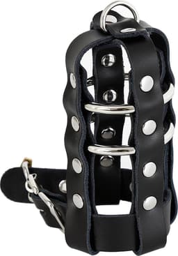 vscnovelty - chastity device - Cock Strap with Lock - PU leder — thumbnail 2